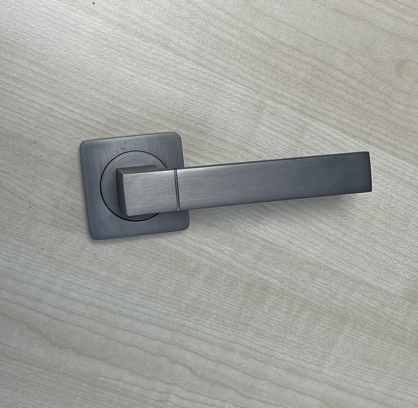 Intelligent Hardware Cube Lever Square Rose in Black Satin Nickel