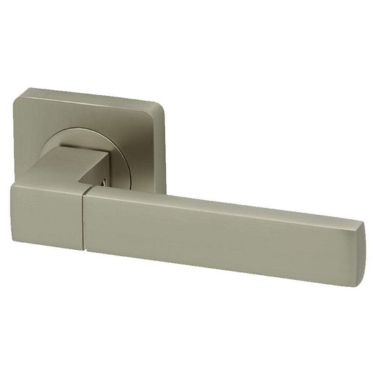 Intelligent Hardware Cube Lever Square Rose in Pearl Nickel Plated