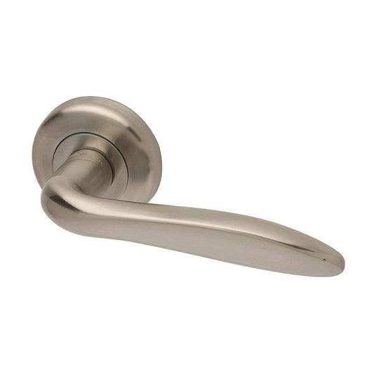 Intelligent Hardware E-Series E-Kappa Lever On Rose Door Handle in Satin Nickel Plated