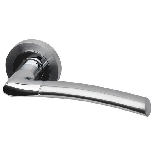 Intelligent Hardware Falcon Lever On Rose Door Handles In Polished Chrome / Satin Chrome