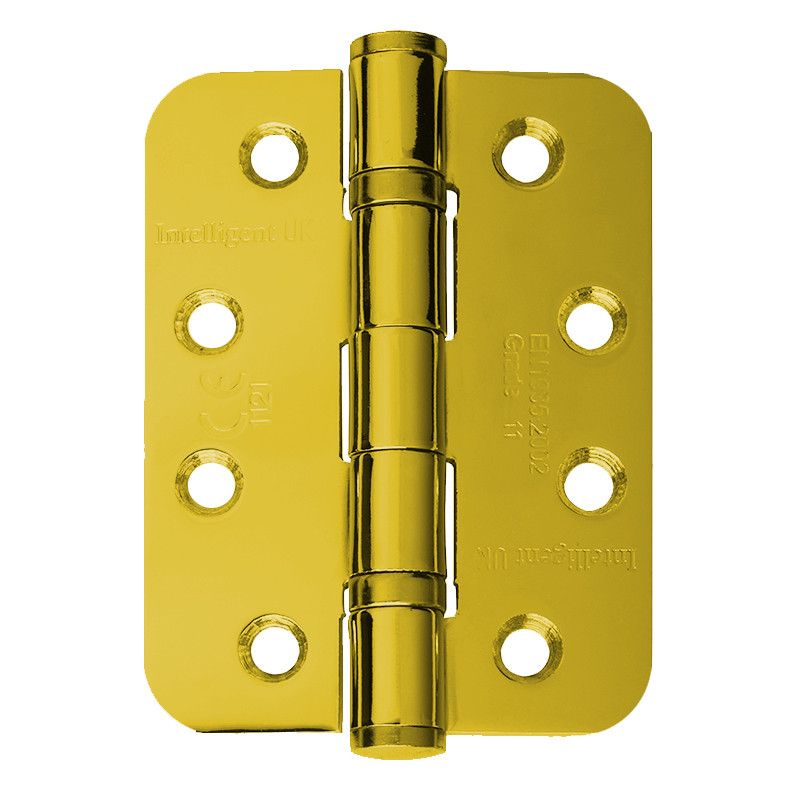 Intelligent Hardware Mild Steel Ball Bearing Electro Brassed Butt Hinge - 100mm x 75mm