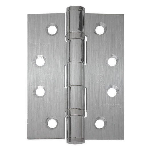 Intelligent Hardware Mild Steel Ball Bearing Satin Nickel Plated Butt Hinge - 100mm x 75mm