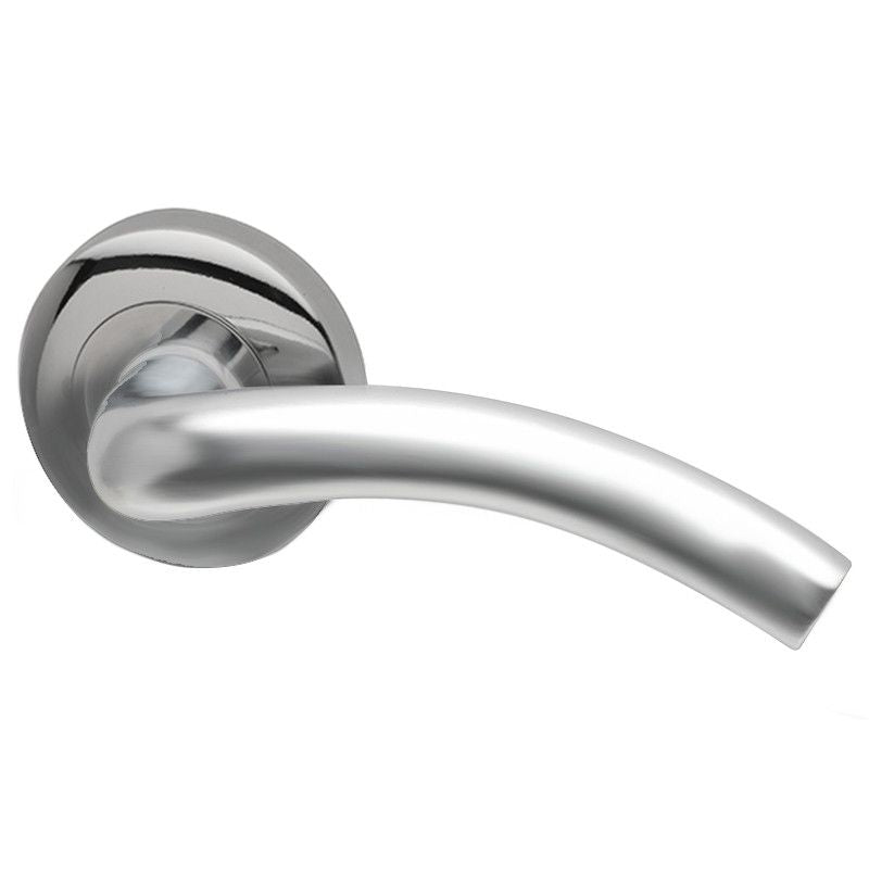 Intelligent Hardware Mirage Lever in Polished Chrome on Round Rose Door Handles