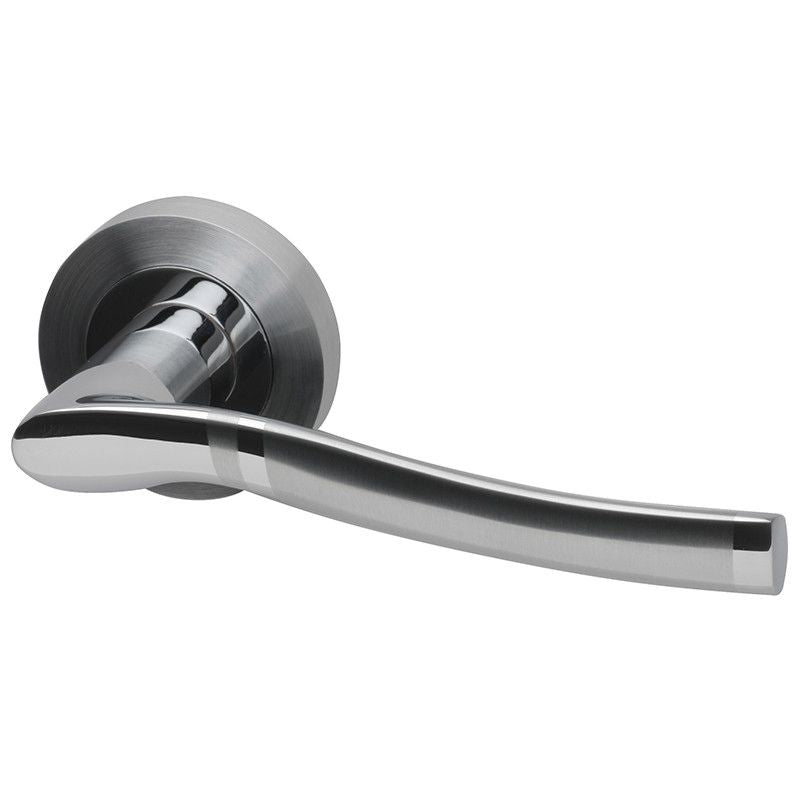 Intelligent Hardware Sailsbury Lever in Polished Chrome / Satin Chrome on Round Rose Door Handles