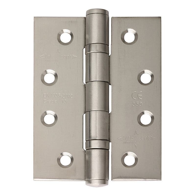 Intelligent Hardware Satin Stainless Steel Ball Bearing 100mm x 65mm x 2.5mm Steel Butt Hinge