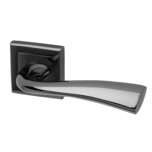 Intelligent Hardware Scimitar Lever in Black Nickel Plated on Square Rose