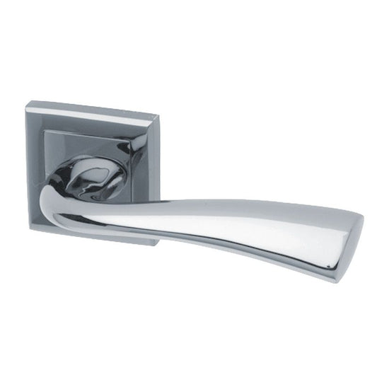 Intelligent Hardware Scimitar Lever in Polished Chrome on Square Rose