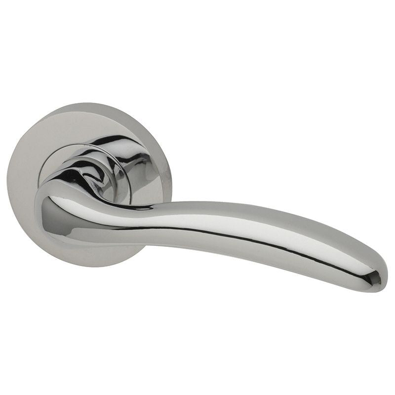 Intelligent Hardware Scorpio Lever in Chrome Plated on Round Rose Door Handles