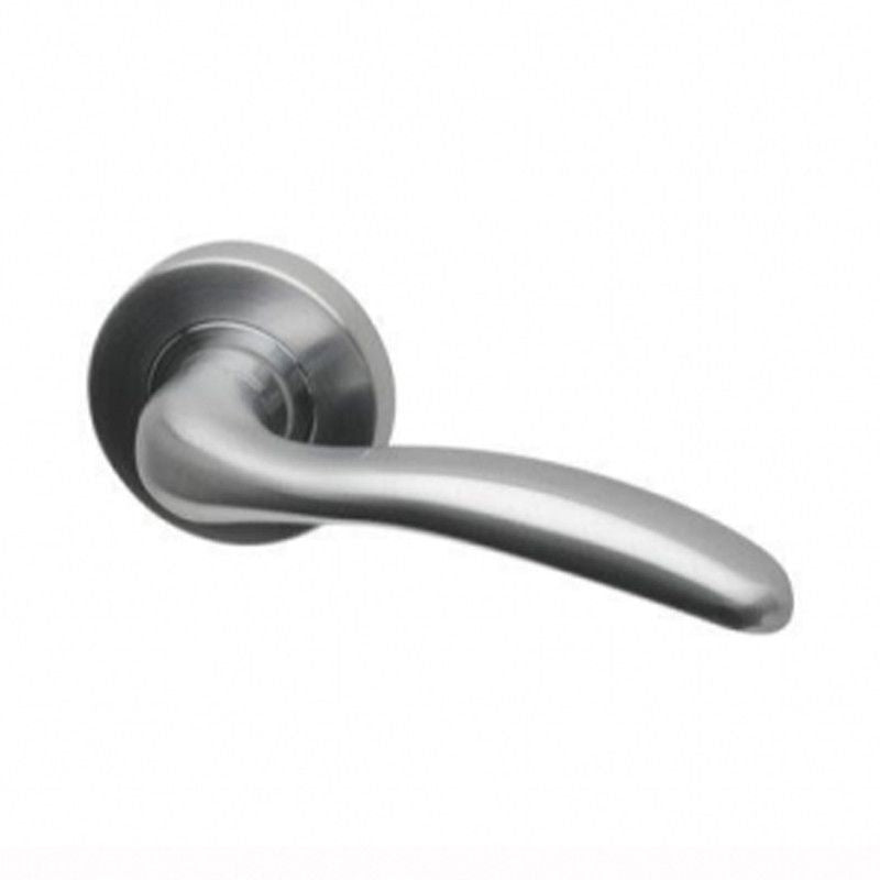 Intelligent Hardware Scorpio Lever in Satin Chrome Plated on Round Rose Door Handle