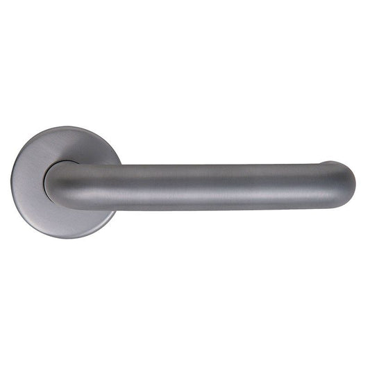 Intelligent Hardware Sheringham Lever in Satin Aluminium on Round Rose Door Handles