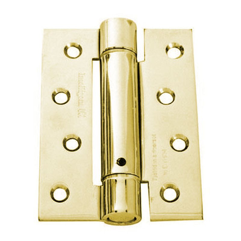 Intelligent Hardware Single Action Adjustable Spring Hinge in Electro Brassed