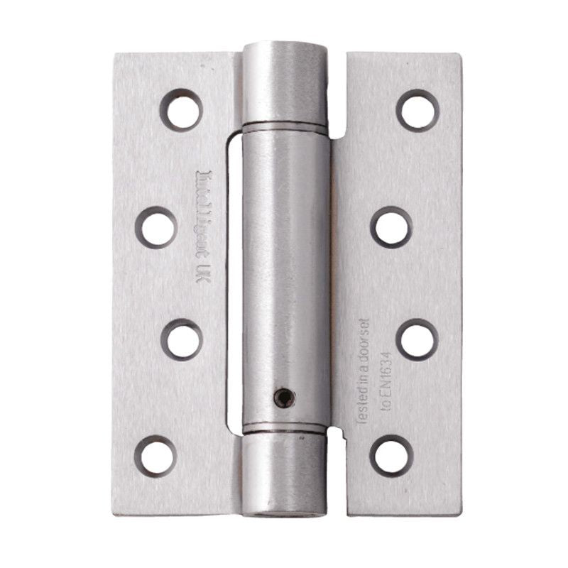 Intelligent Hardware Single Action Adjustable Spring Hinge in Satin Chrome Plated