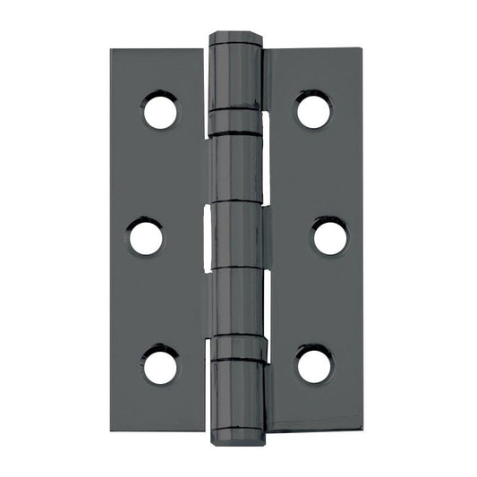 Intelligent Hardware Steel 2 Ball Bearing Black Nickel Plated Butt Hinge - 75mm x 50mm