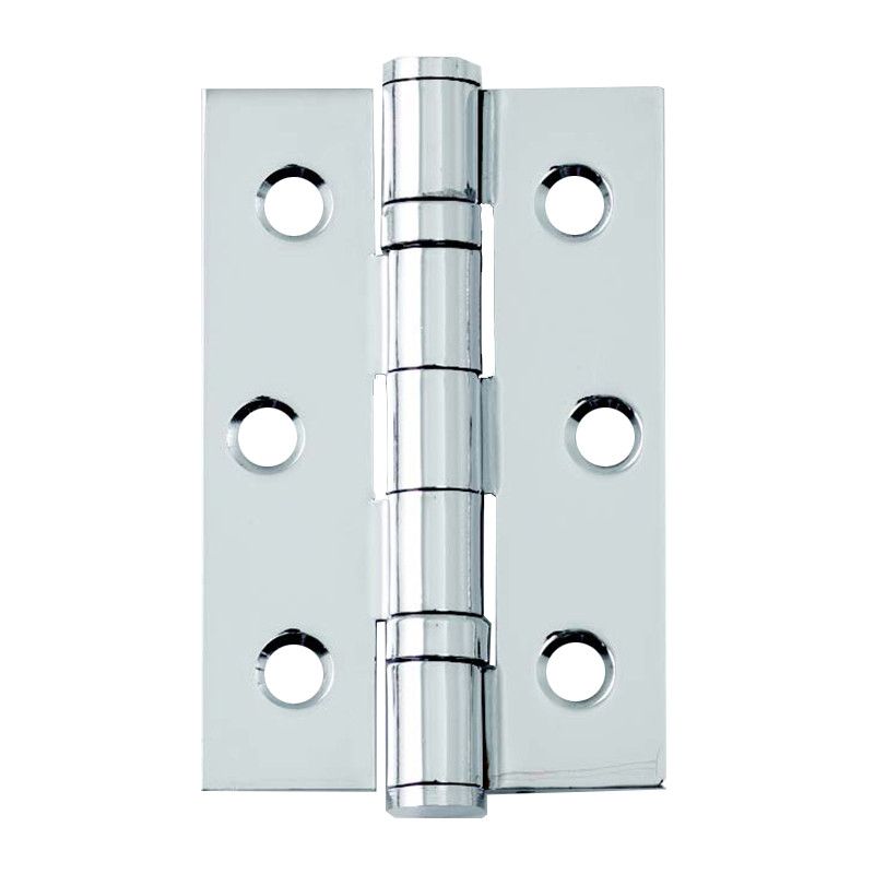 Intelligent Hardware Steel  Ball Bearing Polished Chrome Butt Hinge - 75mm x 50mm