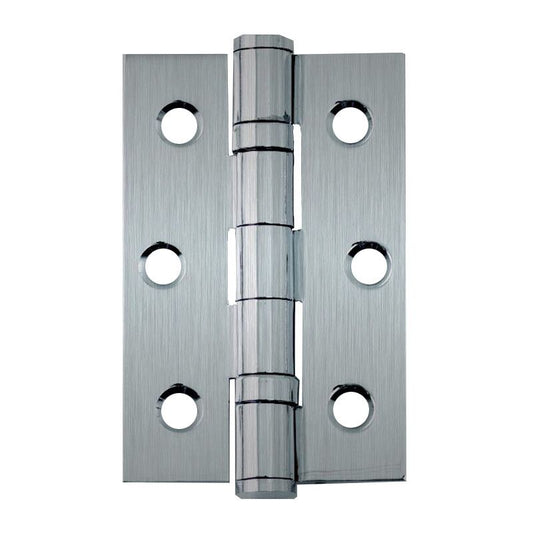 Intelligent Hardware Steel Ball Bearing Satin Chrome Plated Butt Hinge - 75mm x 50mm