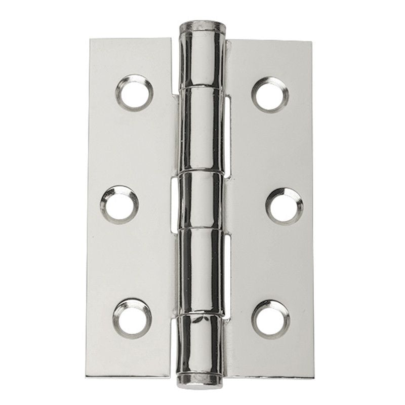 Intelligent Hardware Steel Button Tipped Hinge in Chrome Plated - 75mm x 50mm