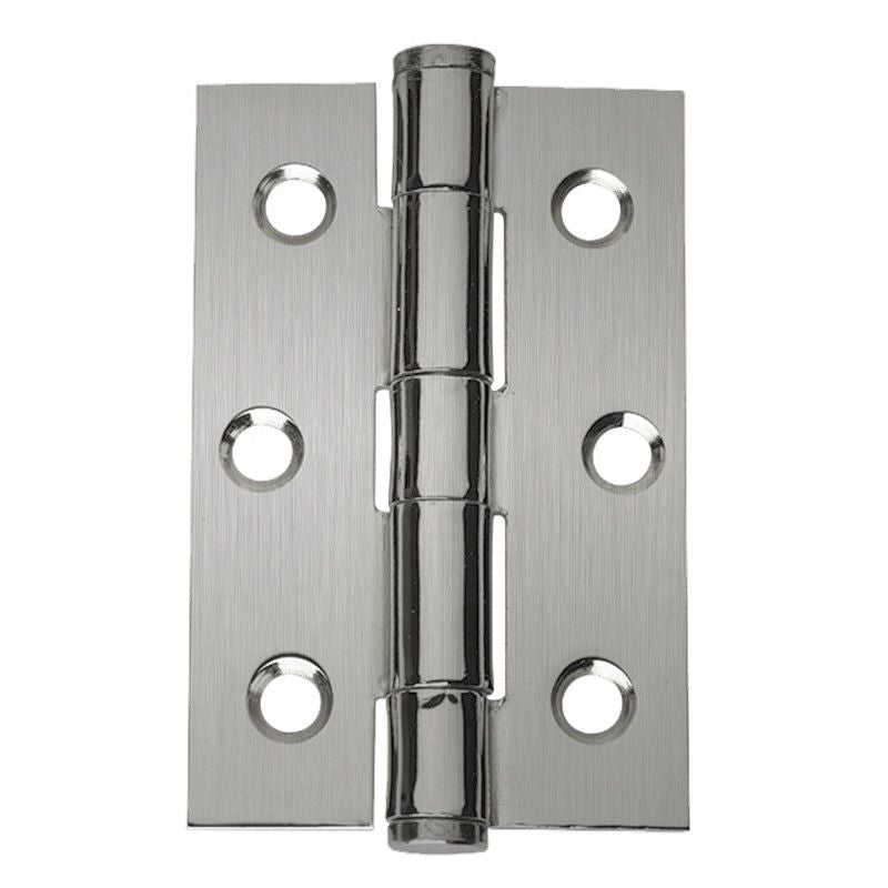 Intelligent Hardware Steel Button Tipped Hinge in Satin Chrome - 75mm x 50mm