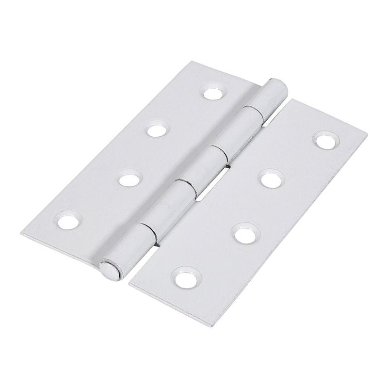 Intelligent Hardware Steel Fix Pin Butt Hinge in White - 100mm x 70mm