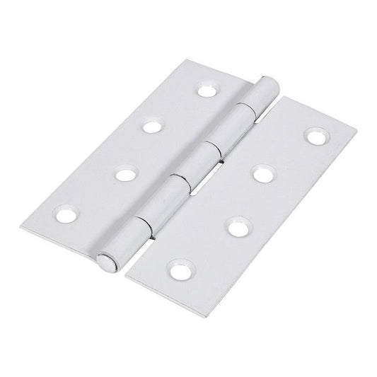 Intelligent Hardware Steel Fix Pin Butt Hinge in White - 100mm x 70mm