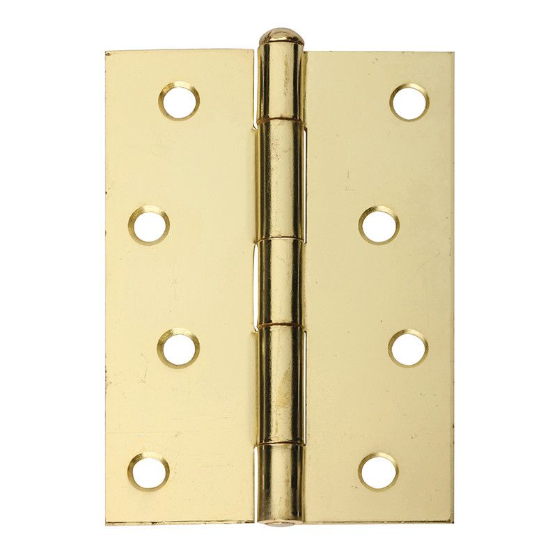 Intelligent Hardware Steel Loose Pin Butt Hinge in Electro Brassed - 100mm x 70mm - Square Corners