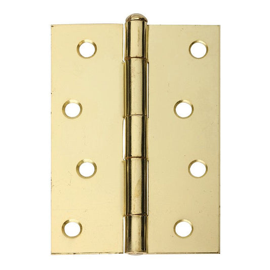 Intelligent Hardware Steel Loose Pin Butt Hinge in Electro Brassed - 100mm x 70mm - Square Corners