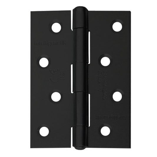 Intelligent Hardware Strong Steel Butt Hinge in Black Powder Coated - 100mm x 75mm