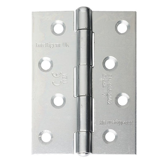 Intelligent Hardware Strong Steel Butt Hinge in Zinc Plated - 100mm x 75mm