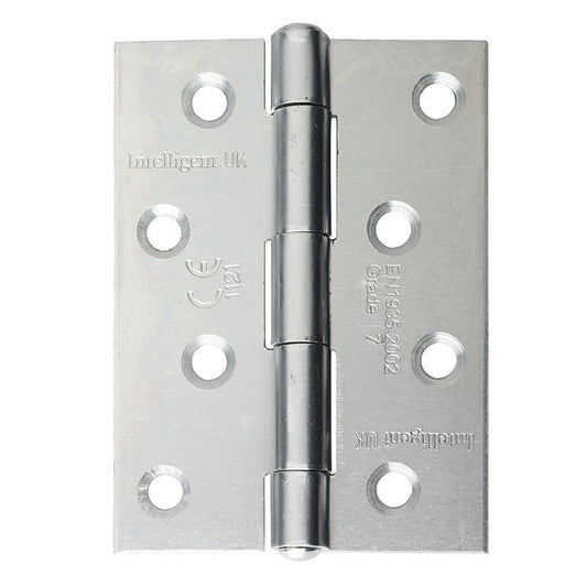 Intelligent Hardware Strong Steel Button Tip Hinge in Satin Chrome - 100mm x 75mm