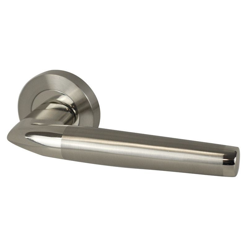 Intelligent Hardware Valiant Developer Lever on Rose in Polished Nickel / Satin Nickel Door Handles