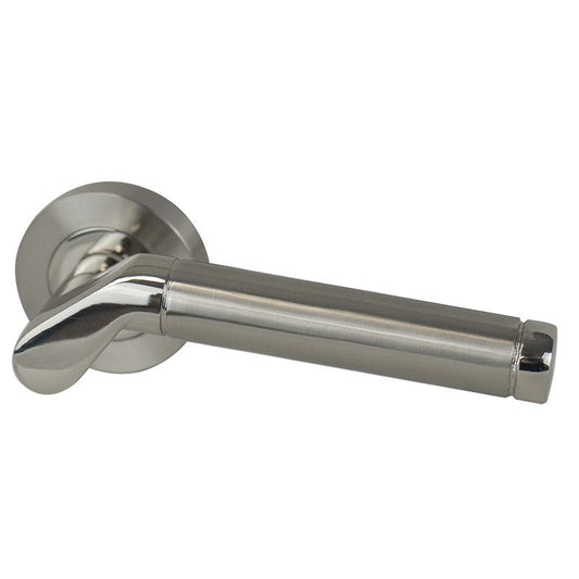 Intelligent Hardware Ventura Developer Lever on Rose in Polished Nickel / Satin Nickel Door Handles