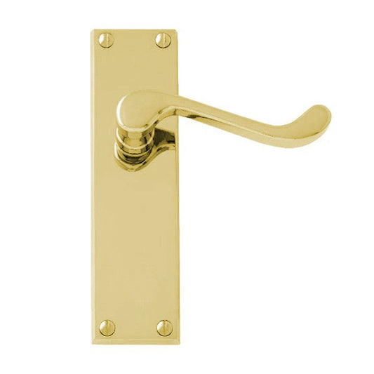 Intelligent Hardware Victorian Scroll Lever Latch Furniture in Polished Brass