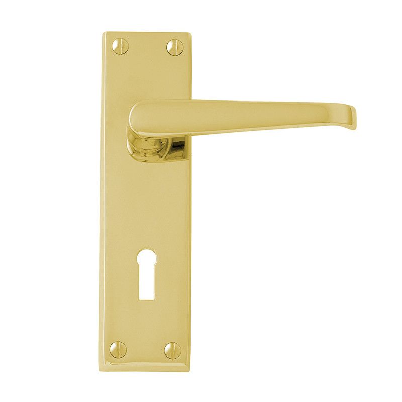 Intelligent Hardware Victorian Straight Euro Lock Furniture in Polished Brass