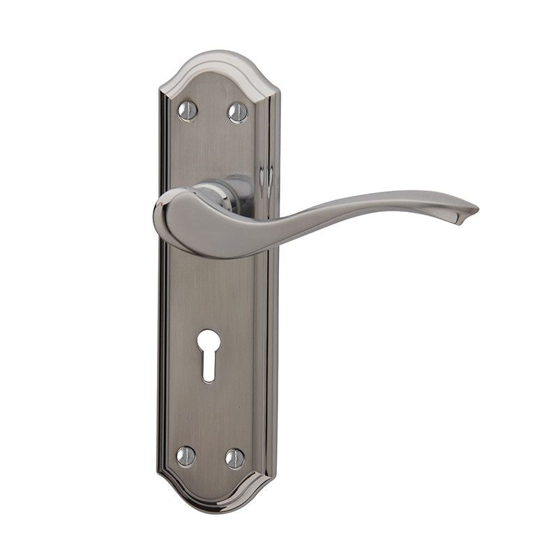 Intelligent Hardware Windsor Lever Lock Furniture in Polished Chrome / Satin Chrome