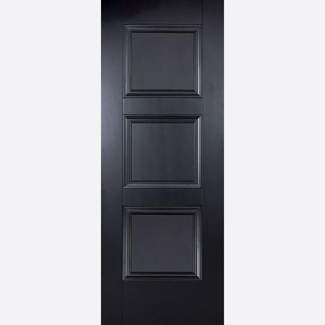 Internal Amsterdam Black Door Panelled 3 Panel