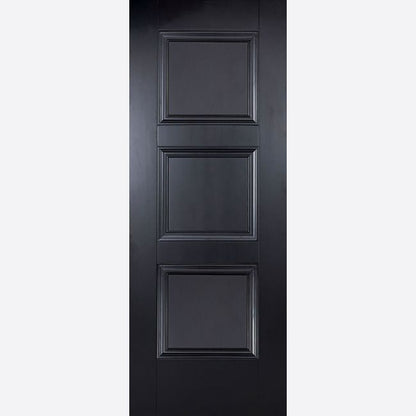 Internal Amsterdam Black Door Panelled 3 Panel