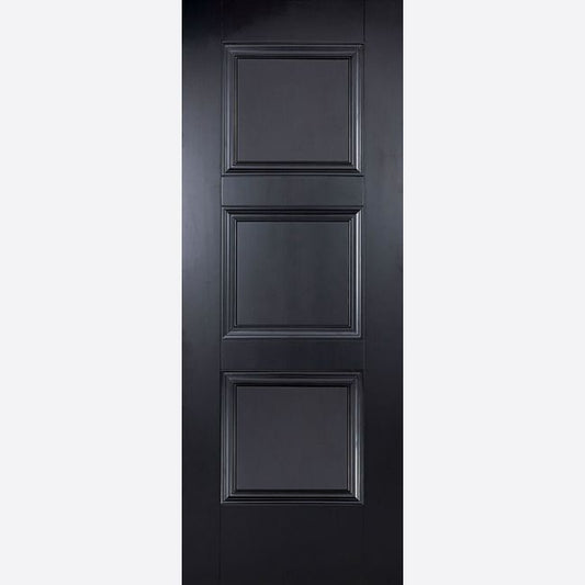 Internal Amsterdam Black Door Panelled 3 Panel