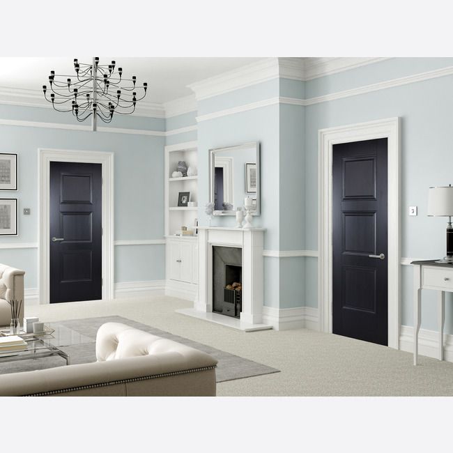 Internal Amsterdam Black Door Panelled 3 Panel