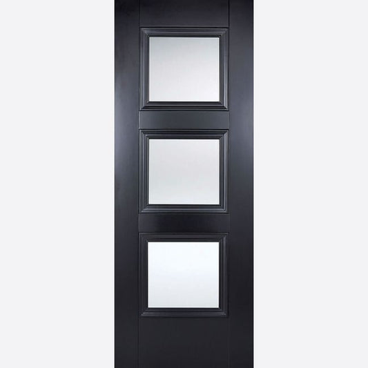 Internal Black Amsterdam 3L Glazed Door With Clear Glass