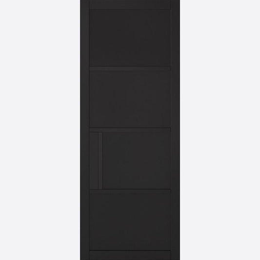 Internal Black Chelsea Door 4 Panelled Industrial Style