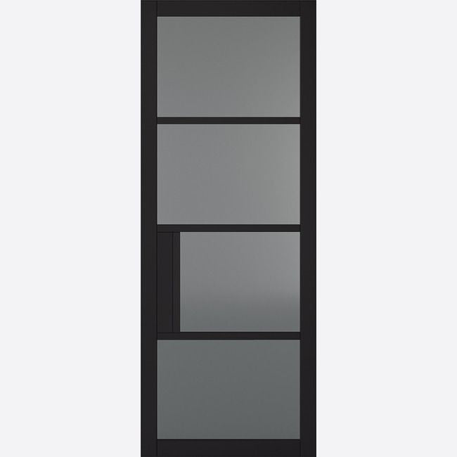 Internal Black Chelsea Glazed Door With Tinted Glass Industrial Style