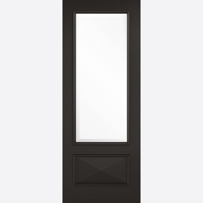 Internal Black Knightsbridge Glazed Door With Clear Glass