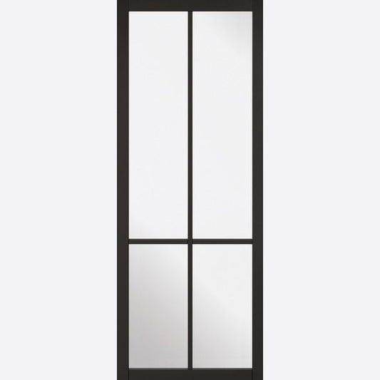 Internal Black Liberty 4L Glazed Door With Clear Glass Industrial Style