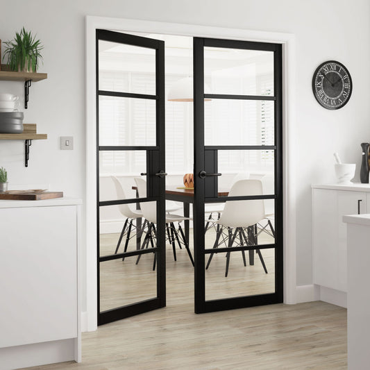 Internal Black Industrial Metro Clear Glazed Door