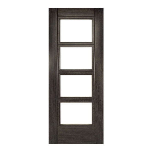 Internal Dark Grey Ash Montreal Door With Clear Glass