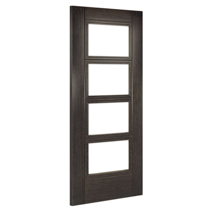 Internal Dark Grey Ash Montreal Door With Clear Glass