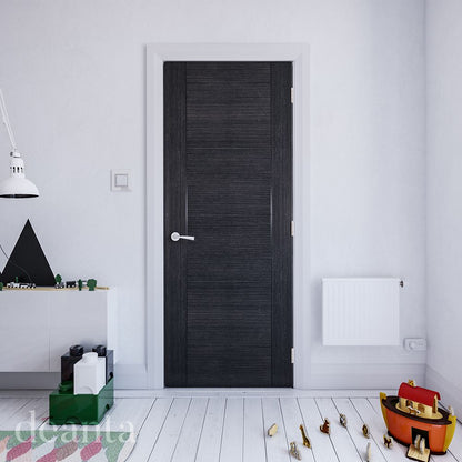 Internal Dark Grey Ash Montreal Fire Door Prefinished FD30 Rated