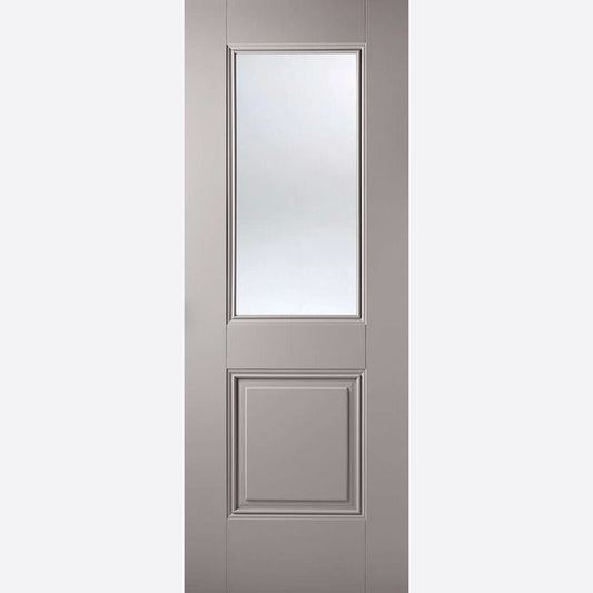 Internal Grey Arnhem Glazed Door With Clear Glass