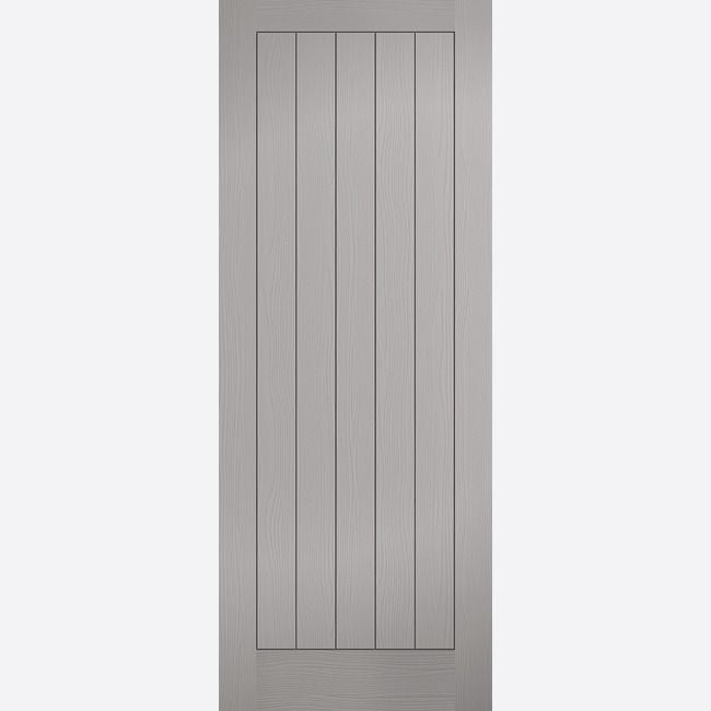 Internal Grey Moulded Textured Vertical 5 Panel Door Mexicano Style