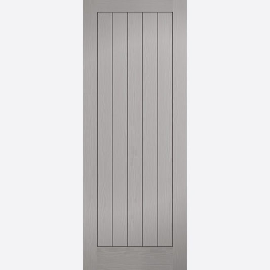 Internal Grey Moulded Textured Vertical 5 Panel Door Mexicano Style