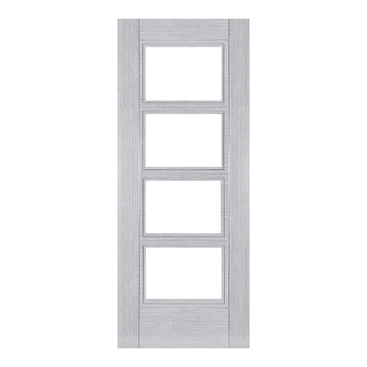 Internal Light Grey Ash Montreal Door With Clear Glass